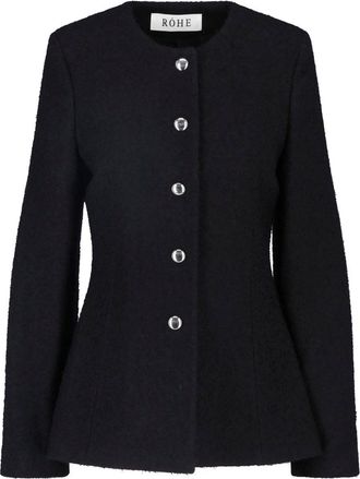 R&oacute;he Round Neck Tailored Virgin Wool Blazer