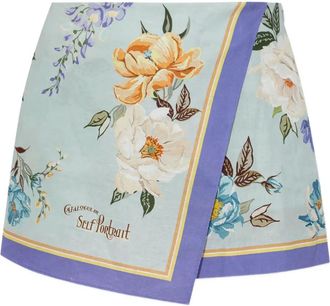 Self Portrait Shorts con stampa a fiori - Blu
