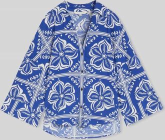Tom Tailor Oversize Bluse aus Leinen-Viskose-Mix in Royal, Gr&ouml;&szlig;e 34