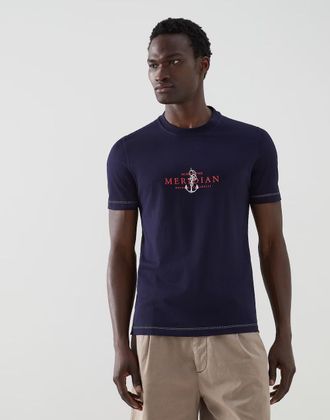 Brunello Cucinelli Blue Cotton Mens T-Shirt