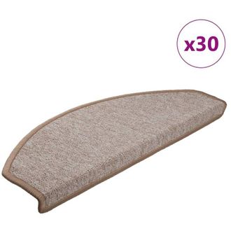 vidaXL Vidaxl - Felpudos Para Escaleras 30 Unidades 65x24x4 Cm Marr&oacute;n Claro Semicircular Grande
