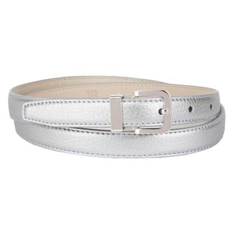 Anthoni Crown Lederg&uuml;rtel ANTHONI CROWN, Damen, Gr. 100, silber (silberfarben), Leder, unifarben, G&uuml;rtel Lederg&uuml;rtel, in schmaler Form, mit raffinierter Schliesse