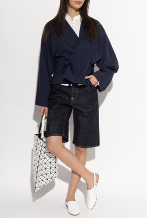 Kenzo Kimono With Logo, Womens, Navy Blue