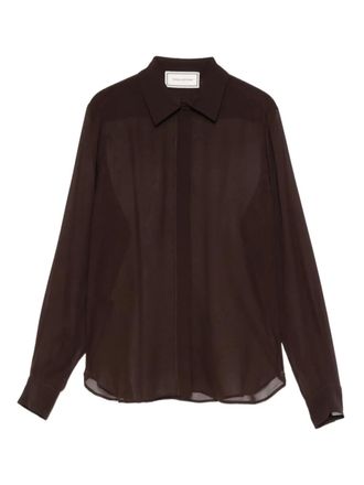 Tagliatore Blouse met lange mouwen - Bruin