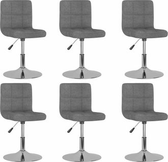 vidaXL Sillas De Comedor Giratorias 6 Unidades Tela Gris Claro Vidaxl