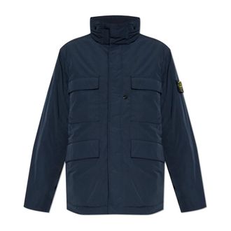 Stone Island Winter Jackets, male, Blue, M, Insulated jacket Micro Twill