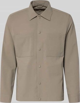 Marc O'Polo Regular Fit Overshirt mit Baumwoll-Anteil - Marc OPolo &times; DFB Travel Collection in Taupe, Gr&ouml;&szlig;e XXL