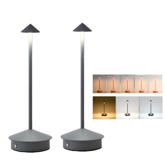 OEM Dos L&aacute;mparas De Escritorio Inal&aacute;mbricas Recargables, L&aacute;mparas De Escritorio Led Regulables Con 3 Temperaturas De Color, Luz Nocturna Para Mesita De No