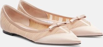 Jimmy Choo London Love mesh and satin ballet flats