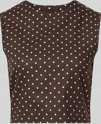 Mango Cropped Blusentop aus Leinen-Viskose-Mix Modell ROMEO in Dunkelbraun, Gr&ouml;&szlig;e XS