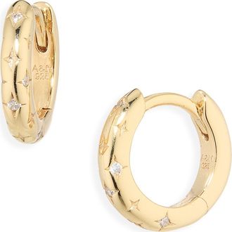 Astrid & Miyu Cosmic Star Bold Huggie Earrings in Gold at Nordstrom