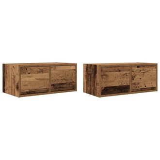 Berkfield Home TV Cabinets 2 pcs Old Wood 60x31x25.5 cm Engineered Wood in Brown