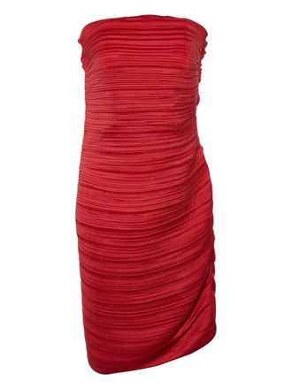 Lanvin pliss&eacute; strapless mini dress - Red