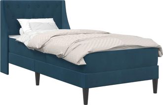 vidaXL Estructura De Cama Con Colch&oacute;n Azul 100 X 200 Cm Terciopelo Vidaxl