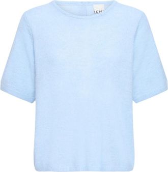 Ichi Ihkamara Pullover - Dames - Ronde hals truien - Blauw - S - Truien & Vesten