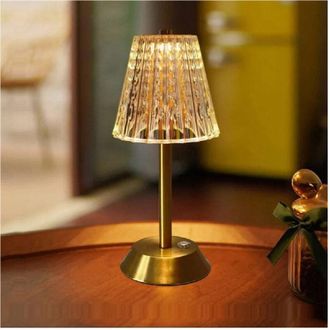 Trade Shop Trade Shop Traesio - Trade Shop - Lampada Por Tavolo Cristallia Portatile Batteria Recaricabile Lights Dimmerabile Led