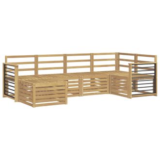 vidaXL Conjunto De Sof&aacute;s De Exterior 6 Pcs Blanco Poli&eacute;ster Vidaxl
