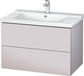 Duravit Duravit L-cube Mueble De Pared, Ancho 820mm, Profundidad 481, 2 Cajones, Se Ajusta A La Pared. Art&iacute;culo 233285, Color: Blanco Lila Seda Laca Mate - Lc