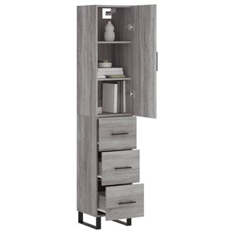Berkfield Home Highboard Grey Sonoma 34.5x34x180 cm Engineered Wood
