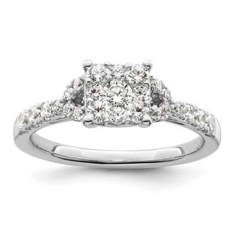 Diamond2Deal 14k White Gold Lab Grown Diamond Engagement Ring 3/4Ct Clarity- VS Color- G-H