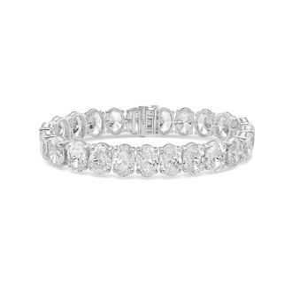 Diana M. Jewels Lab Grown Diamond 14k WG Diana M LAB GROWN OVAL DIAMOND TENNIS BRACELET WEIGHING 48.00 CTS TW