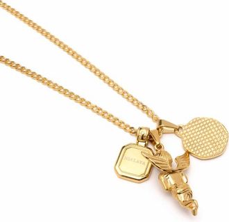 Nialaya Malachite Talisman Angel Pendant Necklace in Gold /Green at Nordstrom