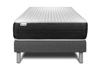 VITALIT Base Tapizada Gris + Colch&oacute;n Con Muelles Ensacados 90 X 200