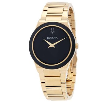 Bulova Millennia Quartz Black Dial Mens Watch 97A183