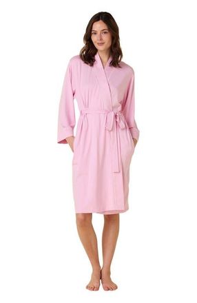 The Cats Pajamas Pima Knit Robe in Classic Pink Moment at Nordstrom, Size Medium