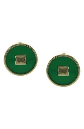 Olivia Welles Anson Stud Earrings in Gold /Green at Nordstrom Rack