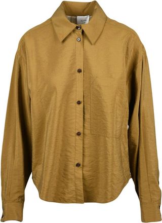 Alysi Khaki Silk-Blend Fluid Shirt