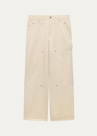 Helmut Lang Mens Wide-Leg Denim Carpenter Pants