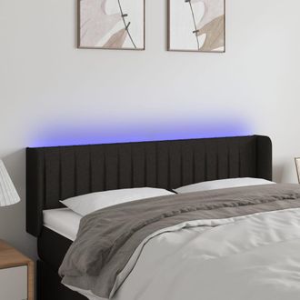 vidaXL Cabecero Con Led De Tela Negro 147x16x78/88 Cm Vidaxl