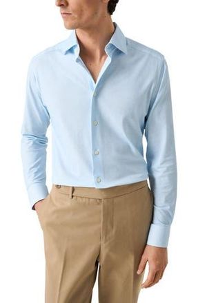 Eton Slim Fit Solid 4Flex Dress Shirt in Light Blue at Nordstrom Rack, Size 17.5