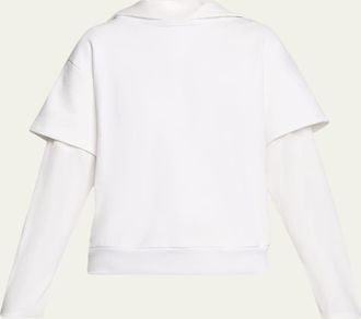 Still Here 2Tee Layered Hoodie Sweatshirt