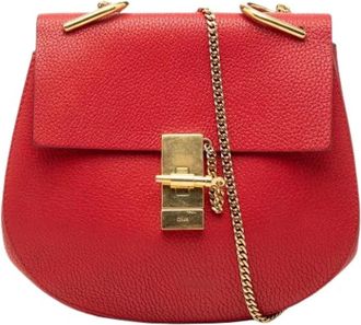 Chlo&eacute; Pre-owned Shoulder Bags, female, Red, Size: ONE SIZE Pre-owned The Drew