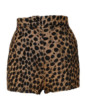 Dolce & Gabbana Brown Leopard High Waisted Hot Pants Womens Shorts