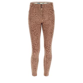 Freddy Pantaloni WR.UP vita alta in cotone stampato animalier
