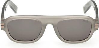 Ermenegildo Zegna 52mm Geometric Sunglasses in Grey /Smoke at Nordstrom