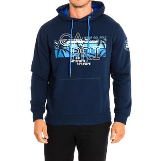 La Martina La Martina TMF322-FP225 Mens Hoodie - Blue Cotton - Size Small