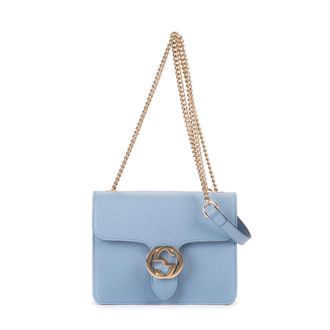 Gucci Pre-owned Womens Small Interlocking GG Chain Crossbody Shoulder Bag - Blue - One Size