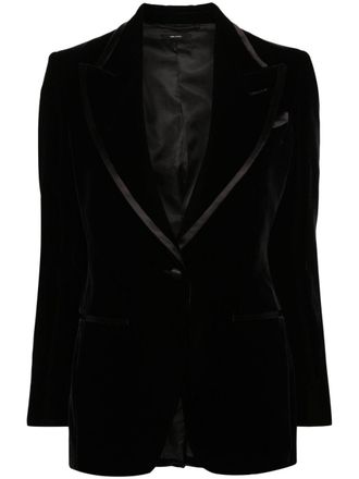 Tom Ford Blazer monopetto in velluto - Nero