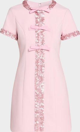 Cinq &agrave; Sept Maelle Embellished Short-Sleeve Mini Dress