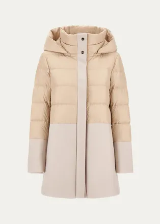 Herno Woven Half Down-Fill Jacket