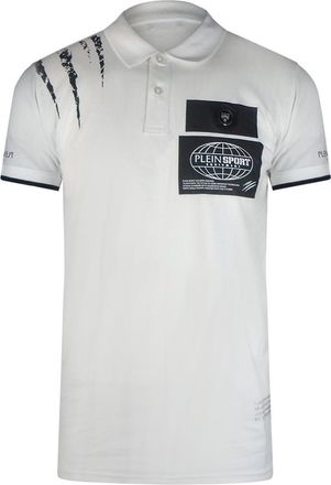 Plein Sport Gekraste Schouder Wit Poloshirt