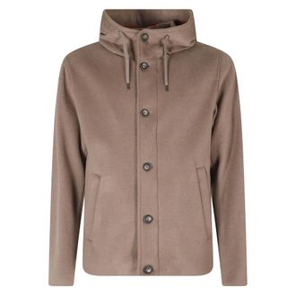 Herno Giaccone Corto Cappuccio Lana Touch - male - Herno - Winter Jackets - Brown - 2XL - Jackets