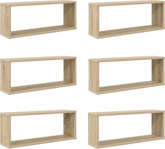 vidaXL Vidaxl - Estante Cubo Pared 6 Uds Contrachapado Roble Sonoma 60x15x23 Cm