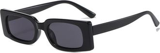 Generic Square Men Outdoor Sunglasses Commuter Vacation Women Party Sun Glasses(Black)