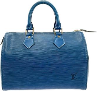 Louis Vuitton Blue Leather Boston Bag (Pre-Owned)