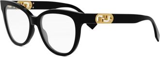 Fendi Glasses, female, Black, Size: 54 MM OLock Round Optical Frame